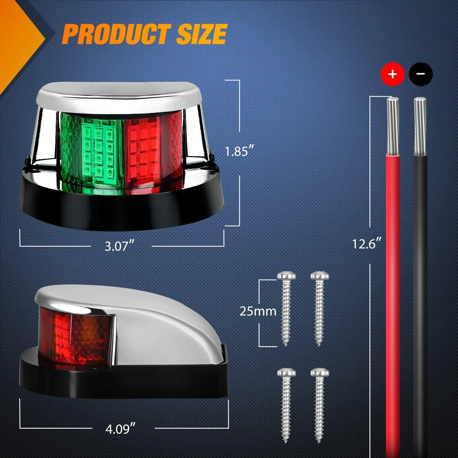 24 Leds Red Green Marine LED Port Starboard Signals Lights