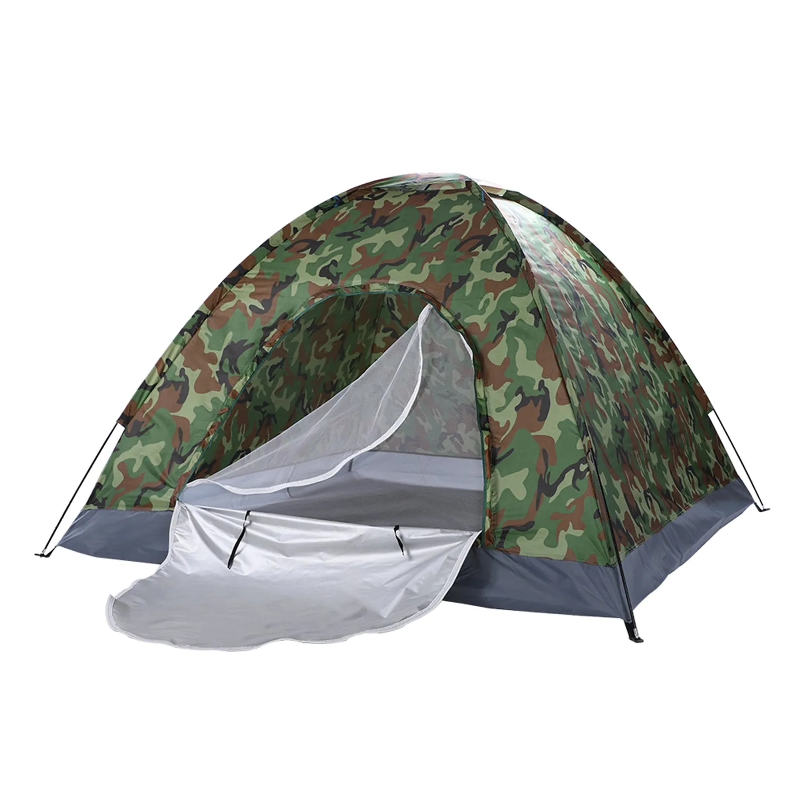 4 Person Camouflage Portable Dome Tents for Camping with Carry Bag for Hiking Picnic Fishing Travel Outdoor Sports