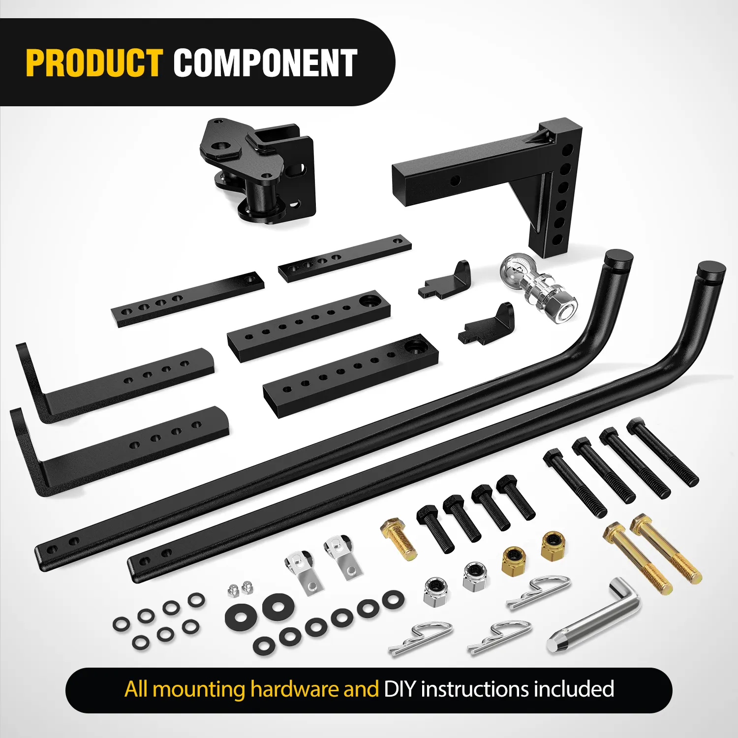 800 lbs Round Bar Weight Distributing Hitches Kit with Sway Control
