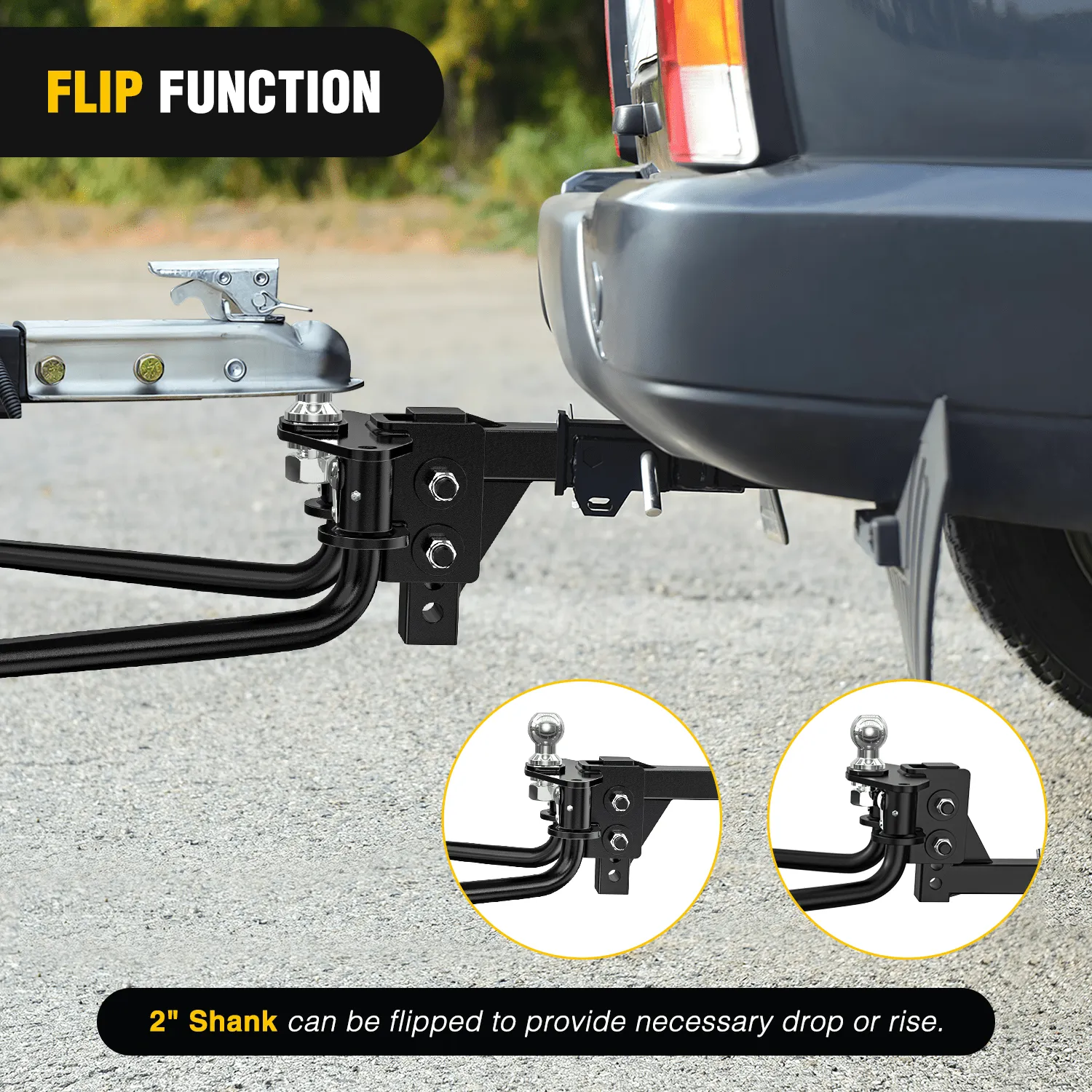 800 lbs Round Bar Weight Distributing Hitches Kit with Sway Control