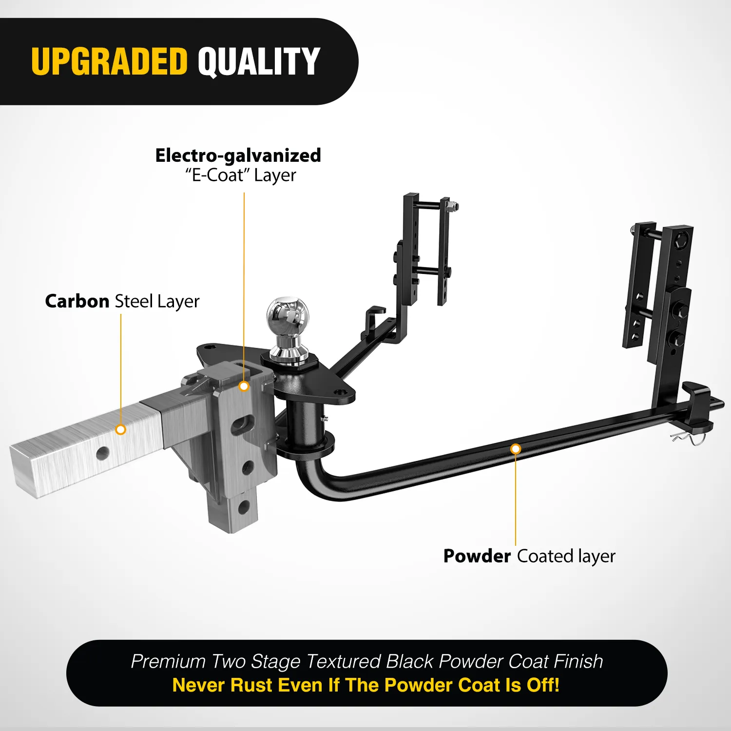 800 lbs Round Bar Weight Distributing Hitches Kit with Sway Control