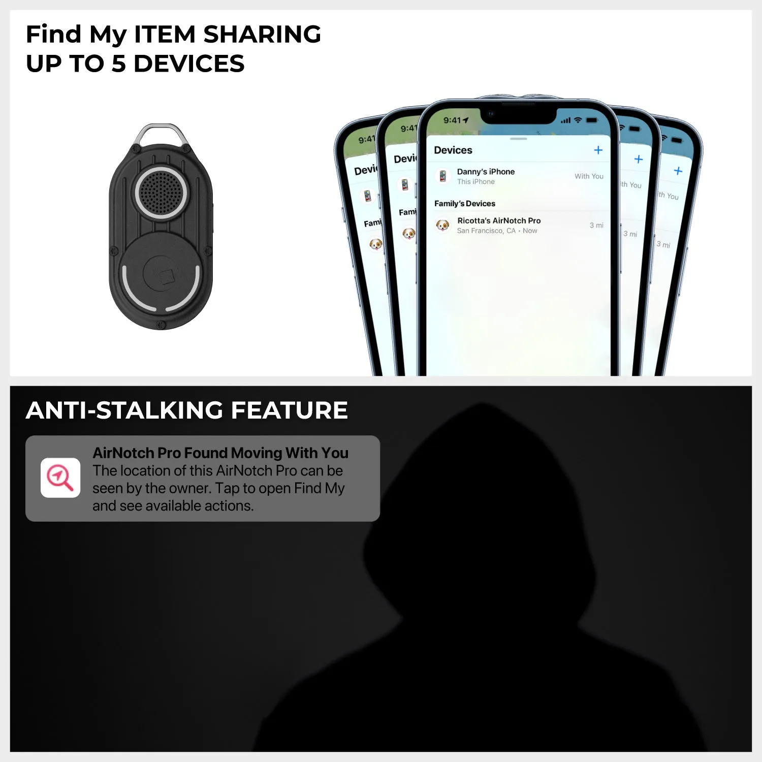 AirNotch™ Pro - Android & Apple Bluetooth tracker