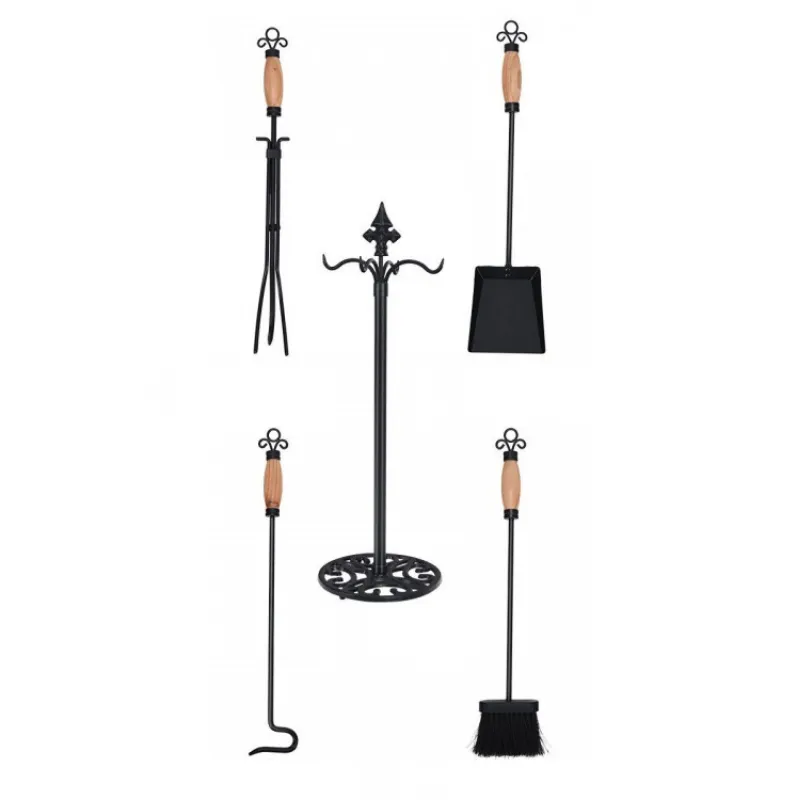 All In One Modern Fireplace Utensils Tool Set 5pcs