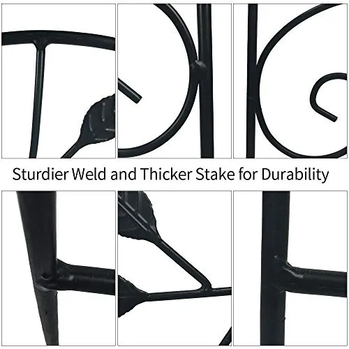 Amagabeli 4 Pack Garden Trellis for Climbing Plants 46" x 15"  Black Iron Plants Support Model No. ET027