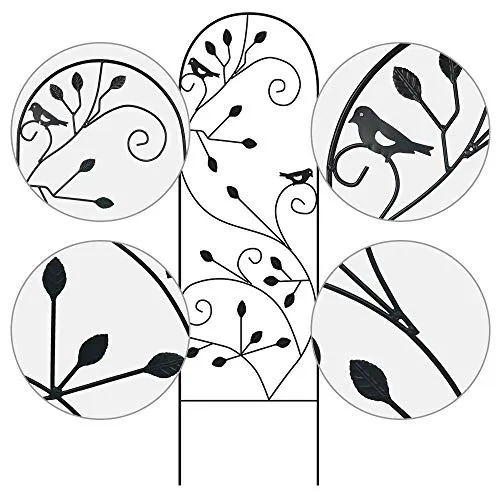 Amagabeli 4 Pack Garden Trellis for Climbing Plants 46" x 15"  Black Iron Plants Support Model No. ET027