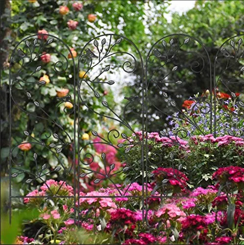 Amagabeli 4 Pack Garden Trellis for Climbing Plants 46" x 15"  Black Iron Plants Support Model No. ET027