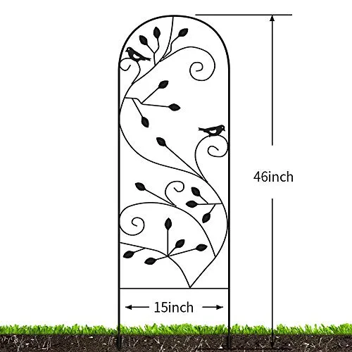 Amagabeli 4 Pack Garden Trellis for Climbing Plants 46" x 15"  Black Iron Plants Support Model No. ET027