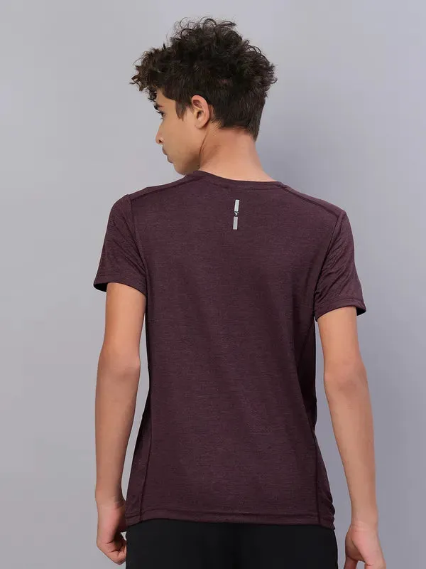 Boys Melange Slim Fit Crew Neck T-shirt with DOUBLE COOL