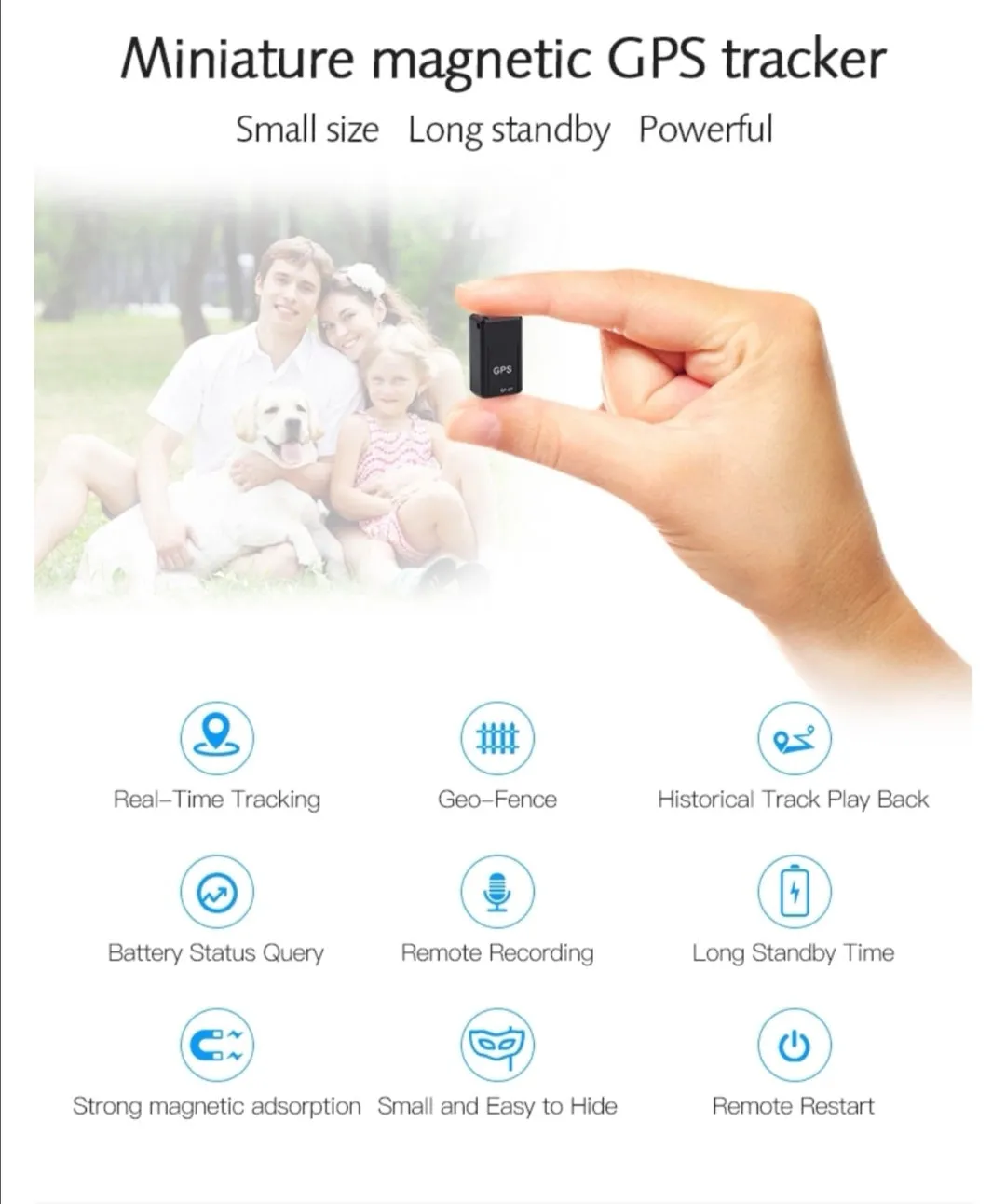 Car Dealz Mini GPS Tracker Locator Positioning Remote Listening Voice