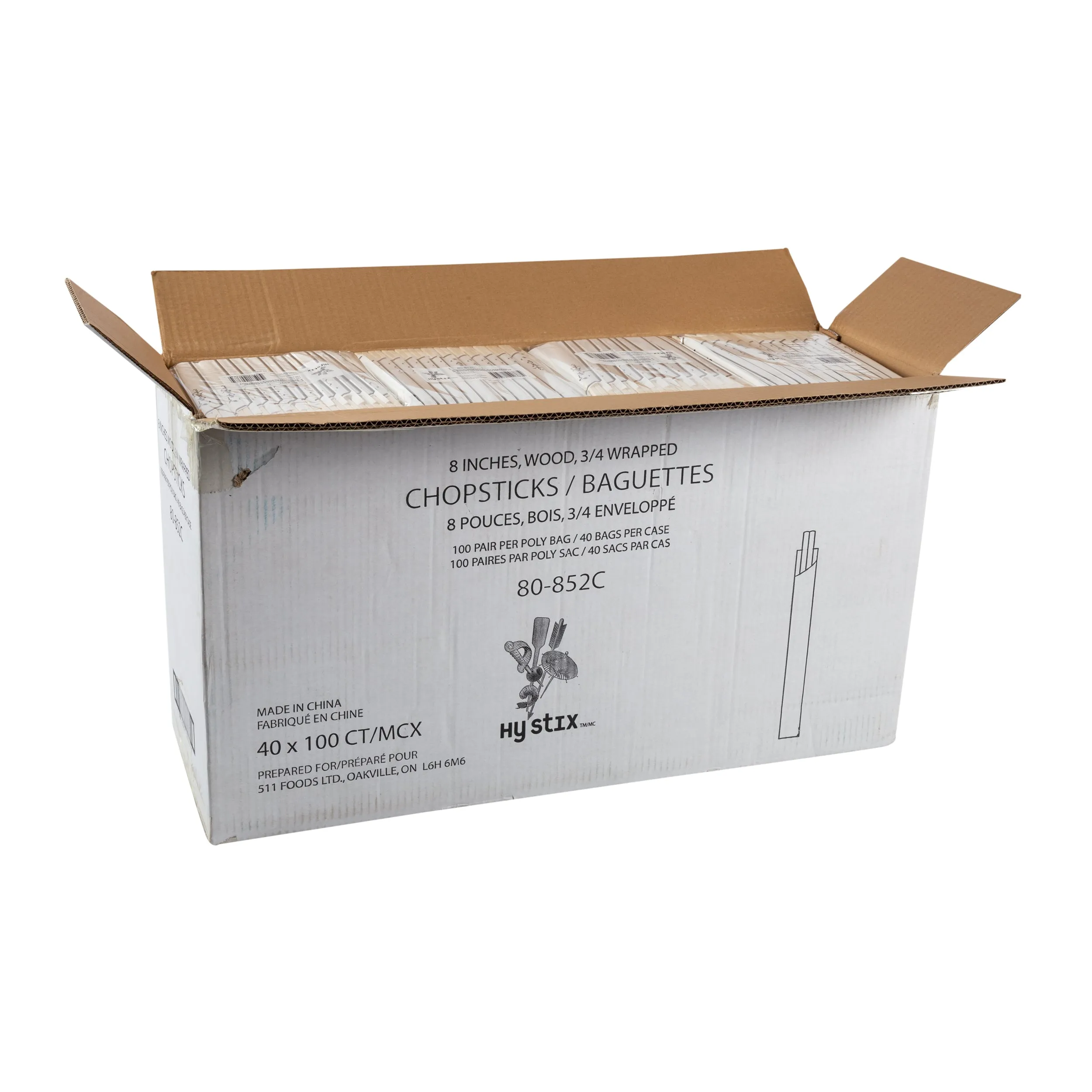 Chopstick Birch 3/4 Wrapped, Case 100x40