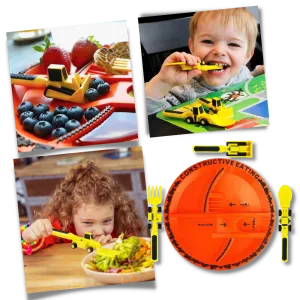 Creative Constructive Eating Plate and Utensils Set