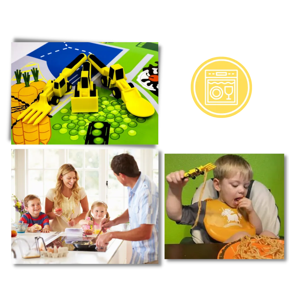 Creative Constructive Eating Plate and Utensils Set