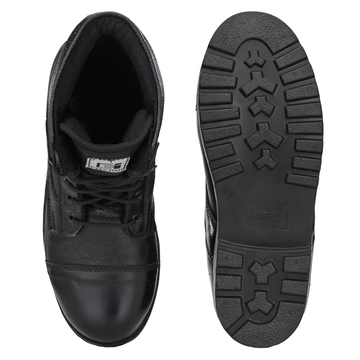 Eego Italy Genuine Leather Army Combat All Weather Hikking & Bikking Boots ARM-2-BLACK (Sale@649)