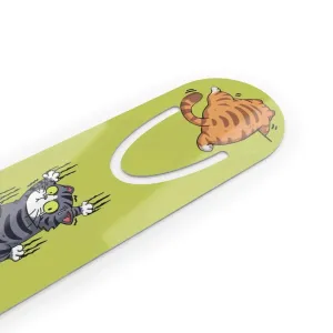 Funny Climbing Cat Aluminum Bookmark