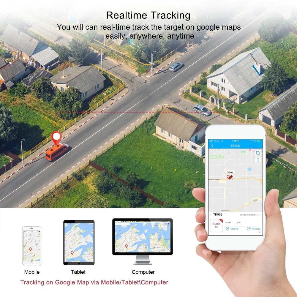 GPS Tracker Car TK905 5000mAh 90 Days Standby Vehicle Tracker GPS