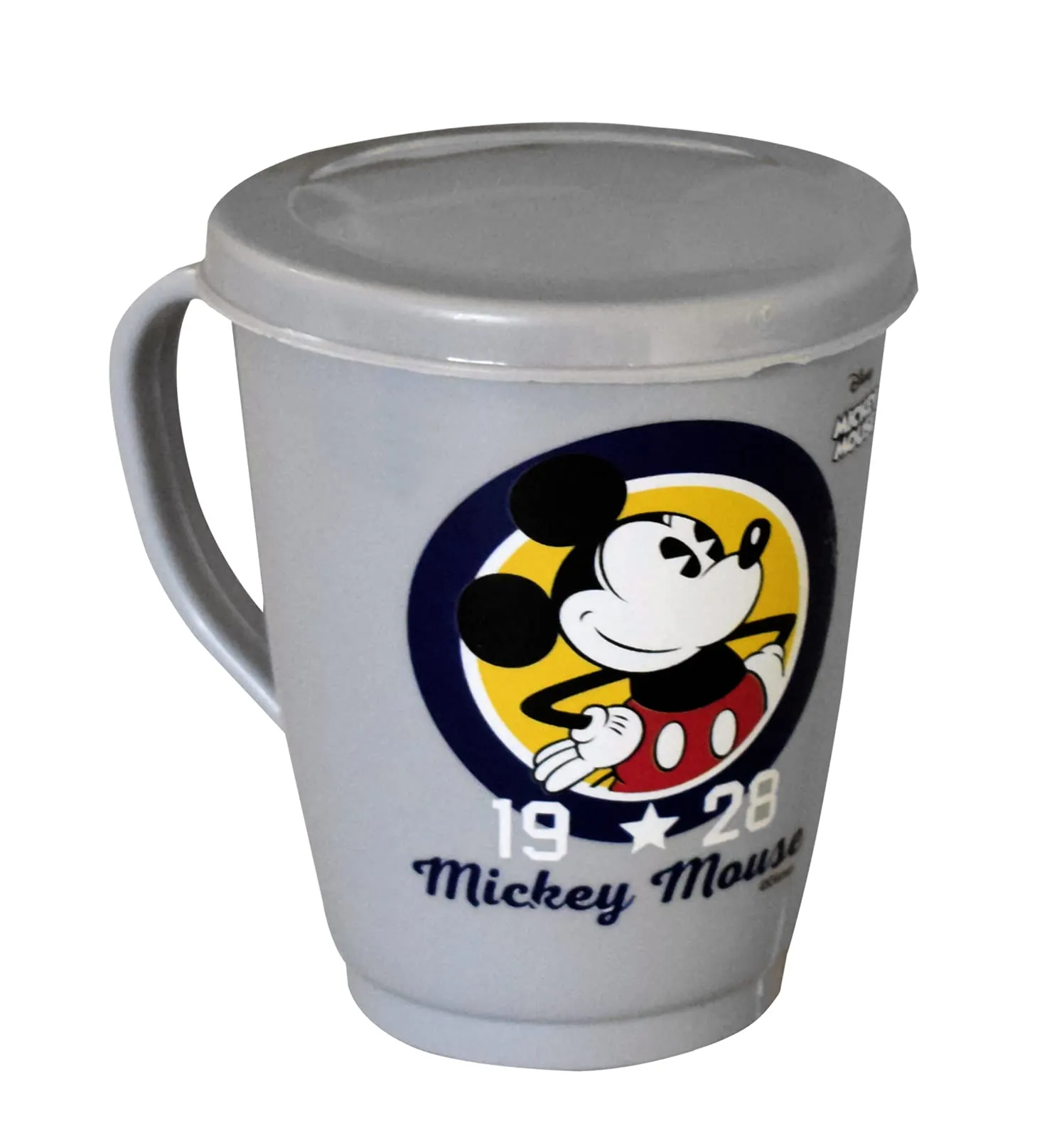 Heart Home Disney Printed Coffee/Tea Mug with Lid, Pack of 6 (Cream & Grey & Red)