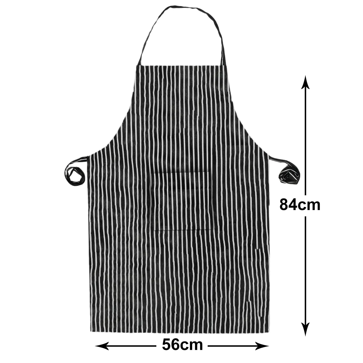 Heart Home Linning Printed Apron & Cooking Cap Set for Cooking, Baking, Party Favors, Home Kitchen, Restaurant, Set of 4 (Black & White)-50HH01009
