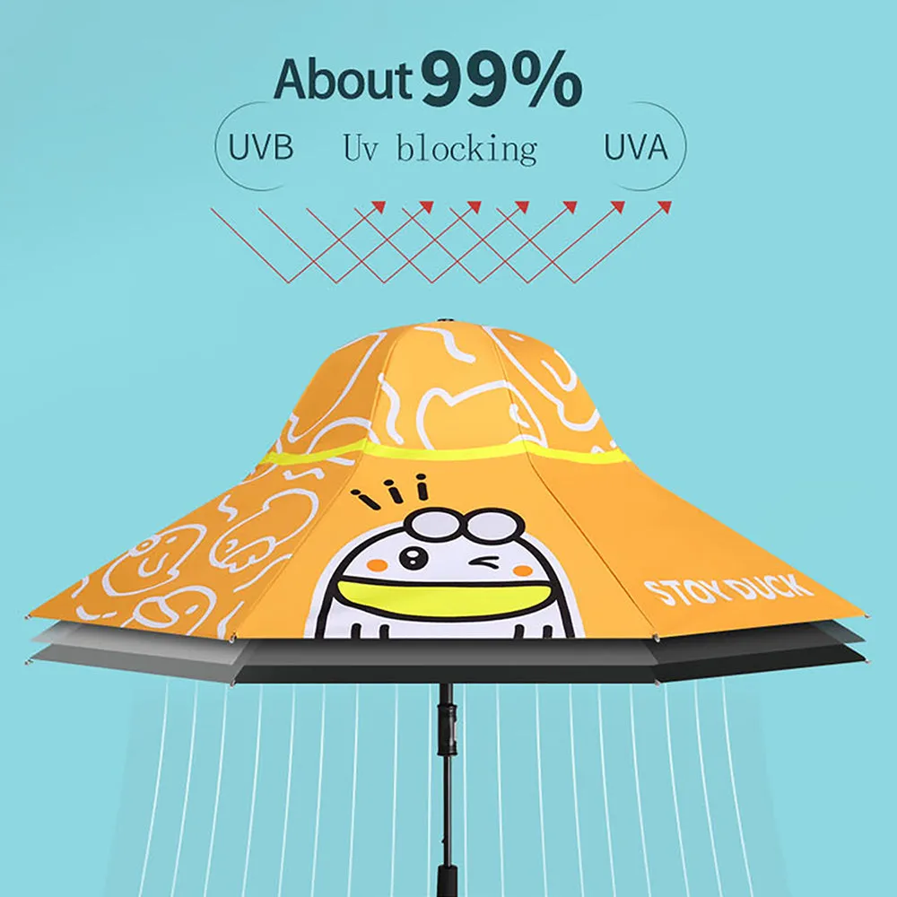 Little Surprise Box 3 Ducklings Theme, Unique Spanish Patio Style Kids Umbrella, 5-12Years,Orange