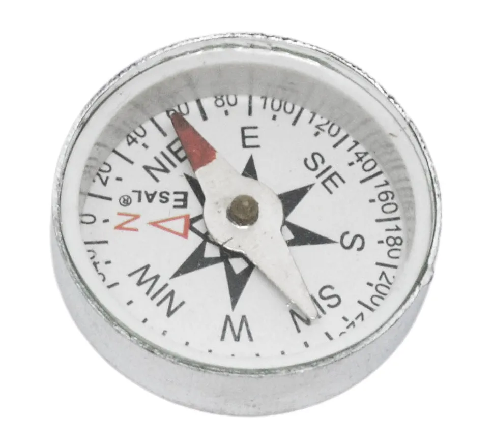 Mini Compass, 25mm - For Plotting - With Glass Face And Aluminium Case - Marked with Principal Points - Eisco Labs