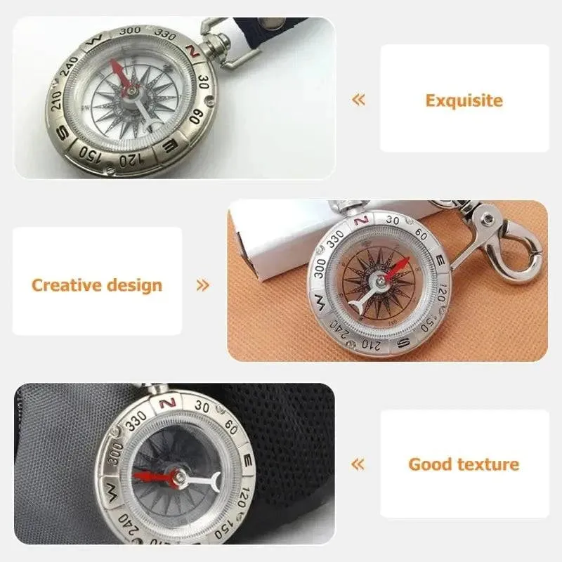 Mini Outdoor Camping Pocket Compass Outdoor Survival Lanyard Design Pocket Compass Portable Outdoor Camping Hiking Pocket