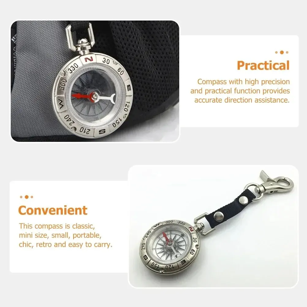 Mini Outdoor Camping Pocket Compass Outdoor Survival Lanyard Design Pocket Compass Portable Outdoor Camping Hiking Pocket