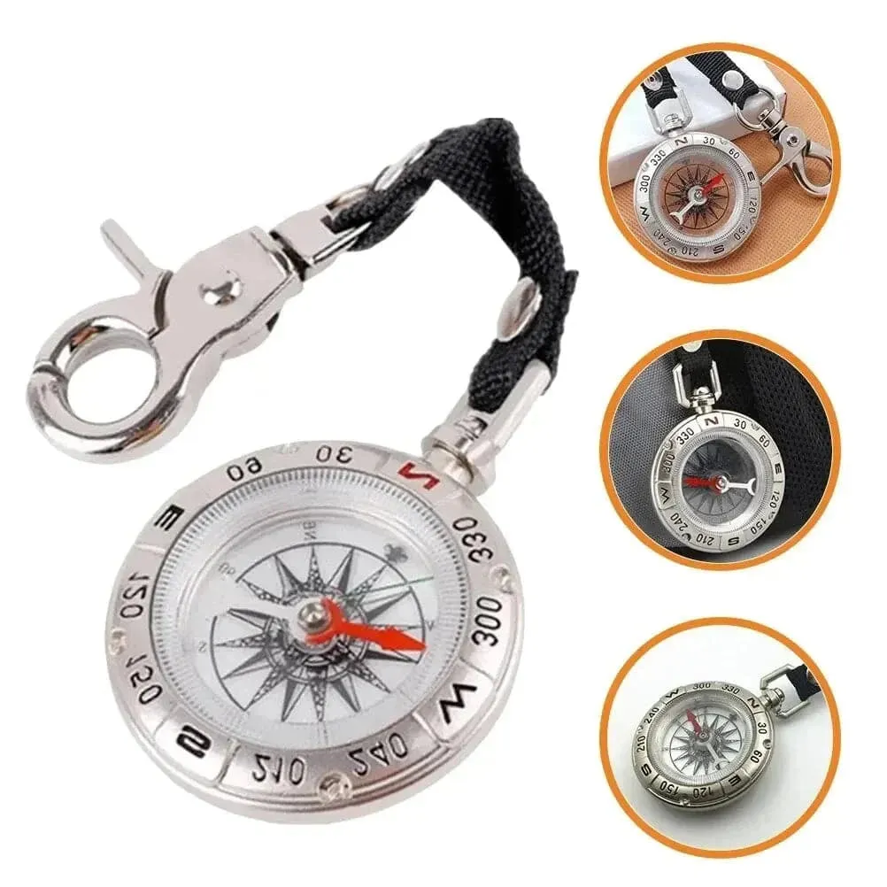 Mini Outdoor Camping Pocket Compass Outdoor Survival Lanyard Design Pocket Compass Portable Outdoor Camping Hiking Pocket