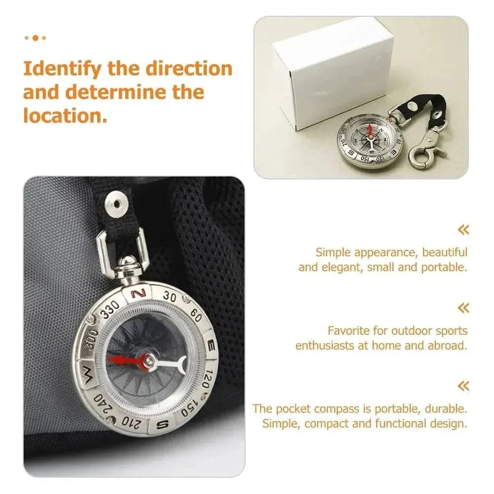 Mini Outdoor Camping Pocket Compass Outdoor Survival Lanyard Design Pocket Compass Portable Outdoor Camping Hiking Pocket