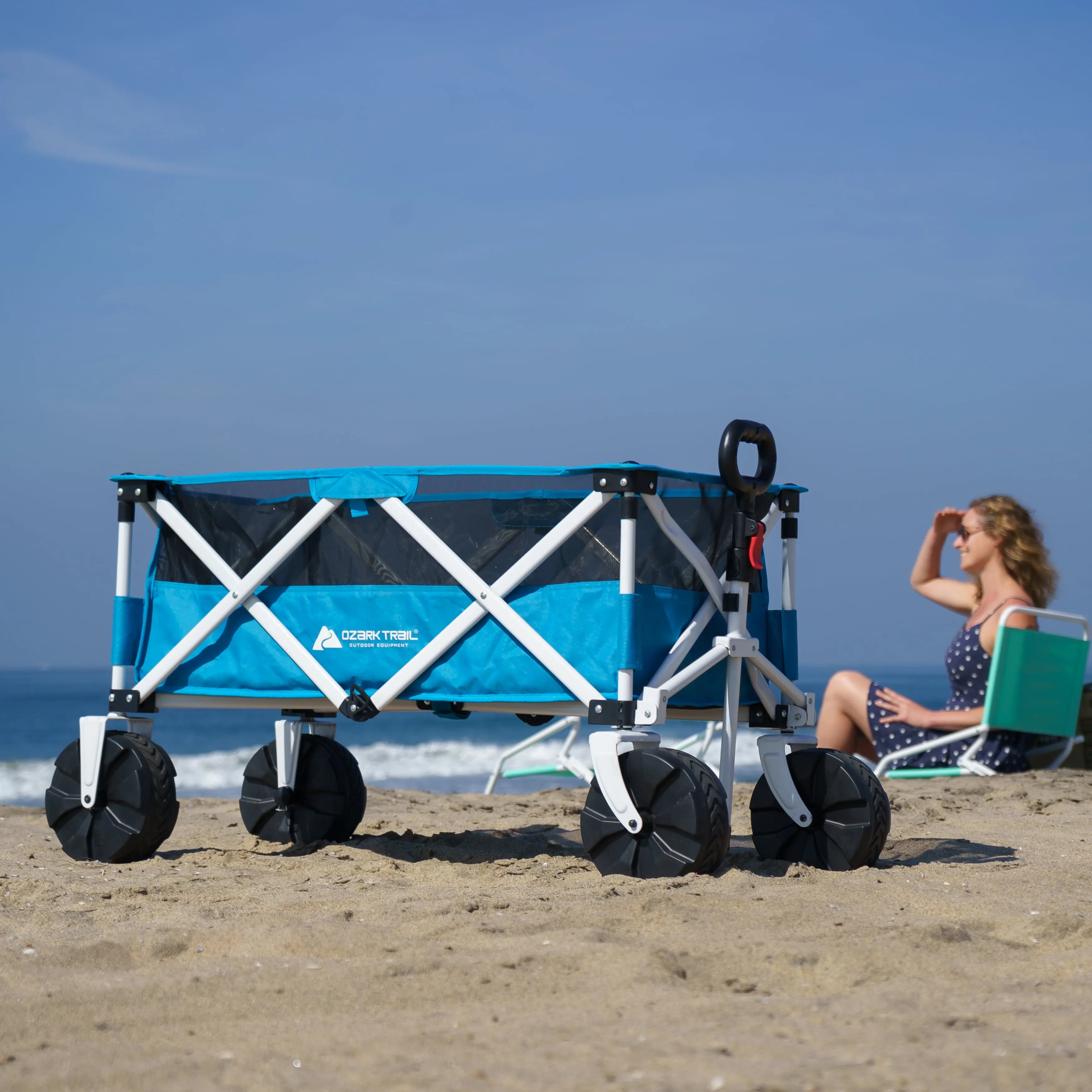 Ozark Trail Sand Island Beach Wagon Cart, Outdoor and Camping, Blue, Adult