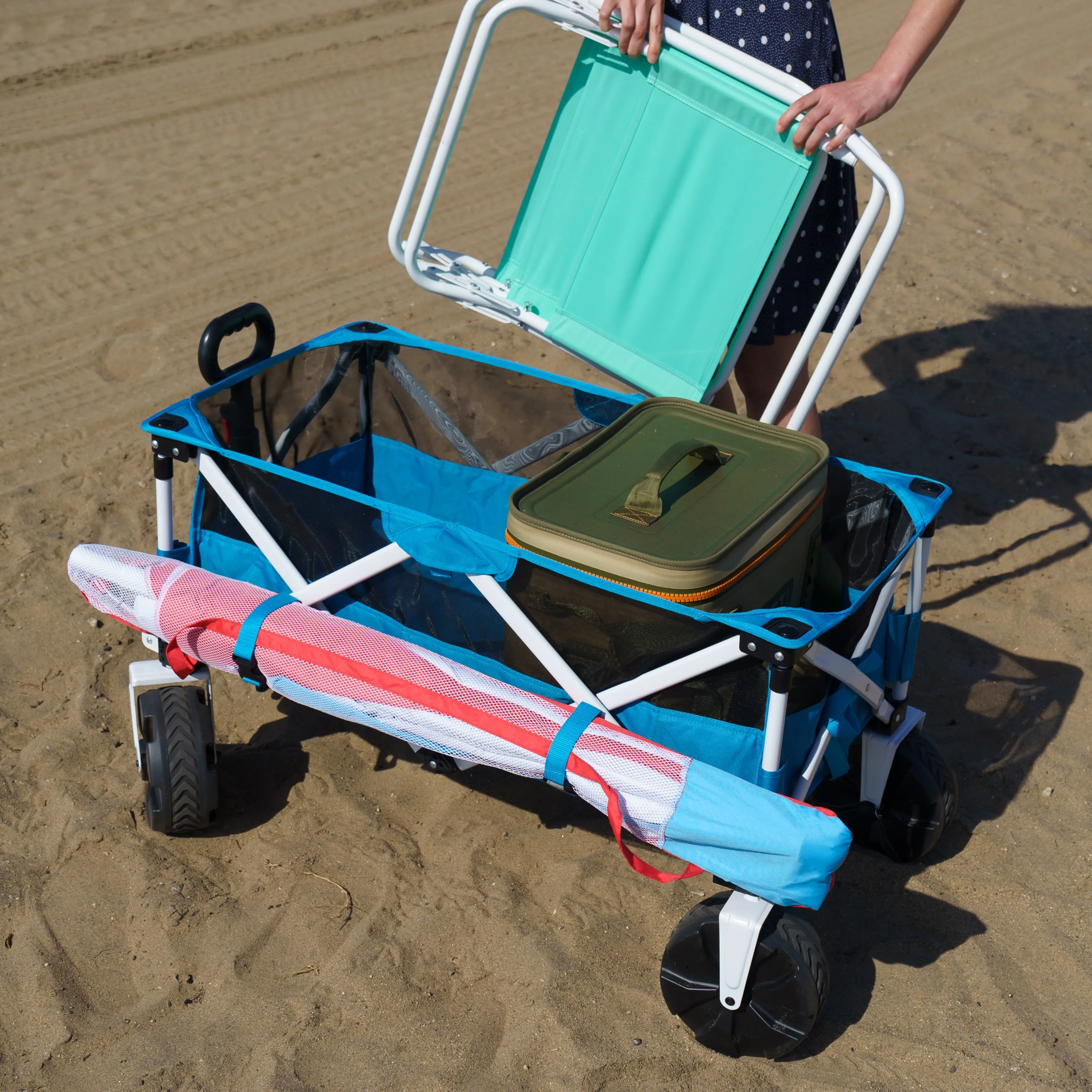 Ozark Trail Sand Island Beach Wagon Cart, Outdoor and Camping, Blue, Adult