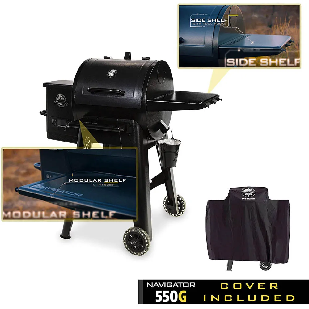 Pit Boss 550 Pellet Grill with Cover PB550G Navigator Series 10525