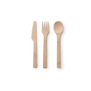 Reusable Bamboo Spoon, Knife & Fork Set