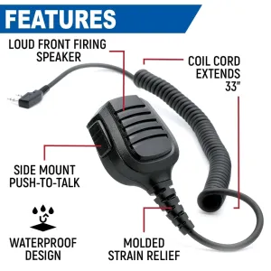 Rugged Radios Hand Speaker Mic Waterproof for Handheld Radios × 8