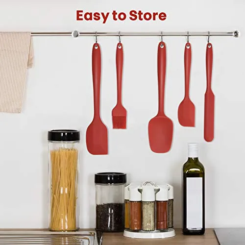 Silicone Spatula Set 5 Pcs Heat Resistant Rubber