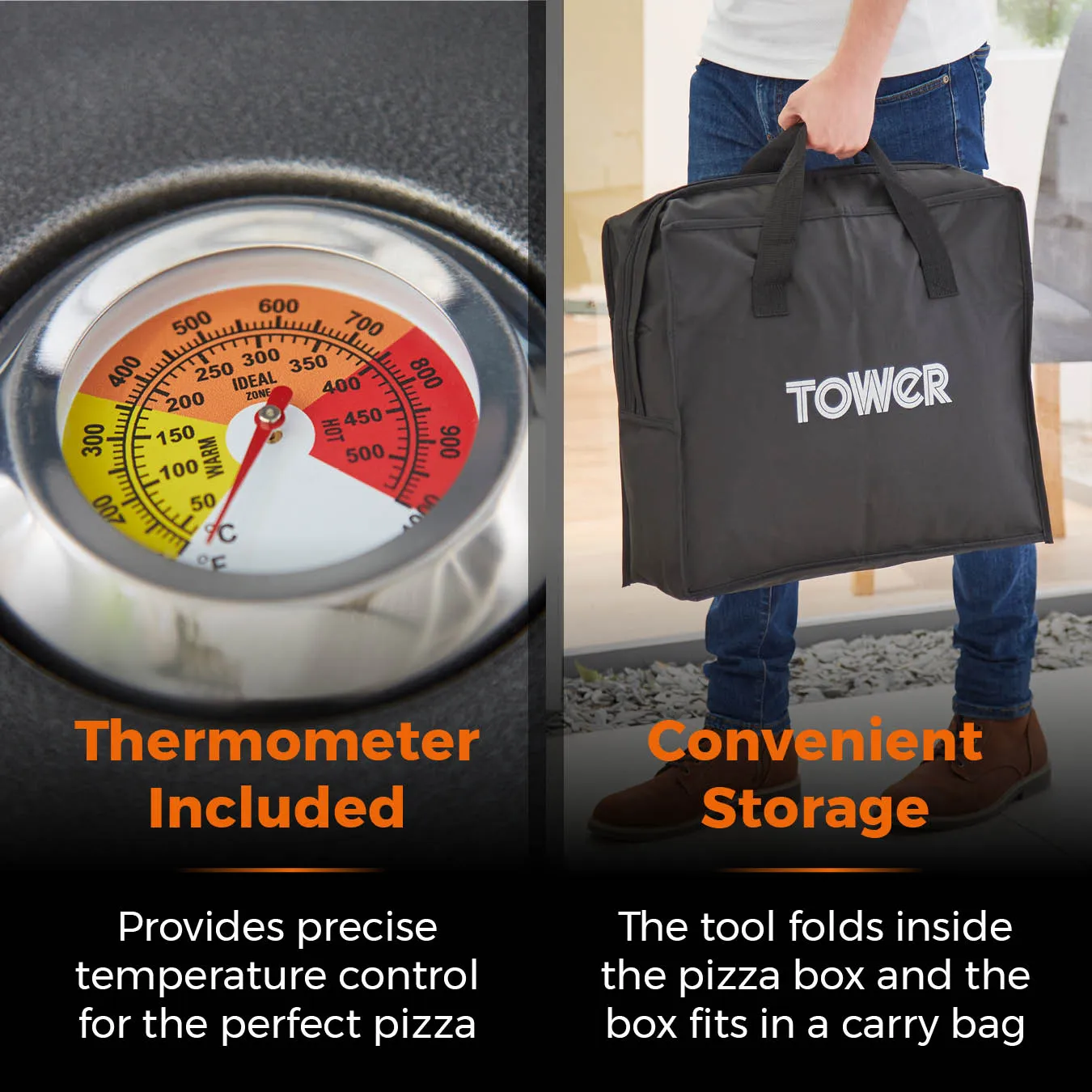 Tower Pizzazz Grill Top Pizza Oven with Paddle   Bag