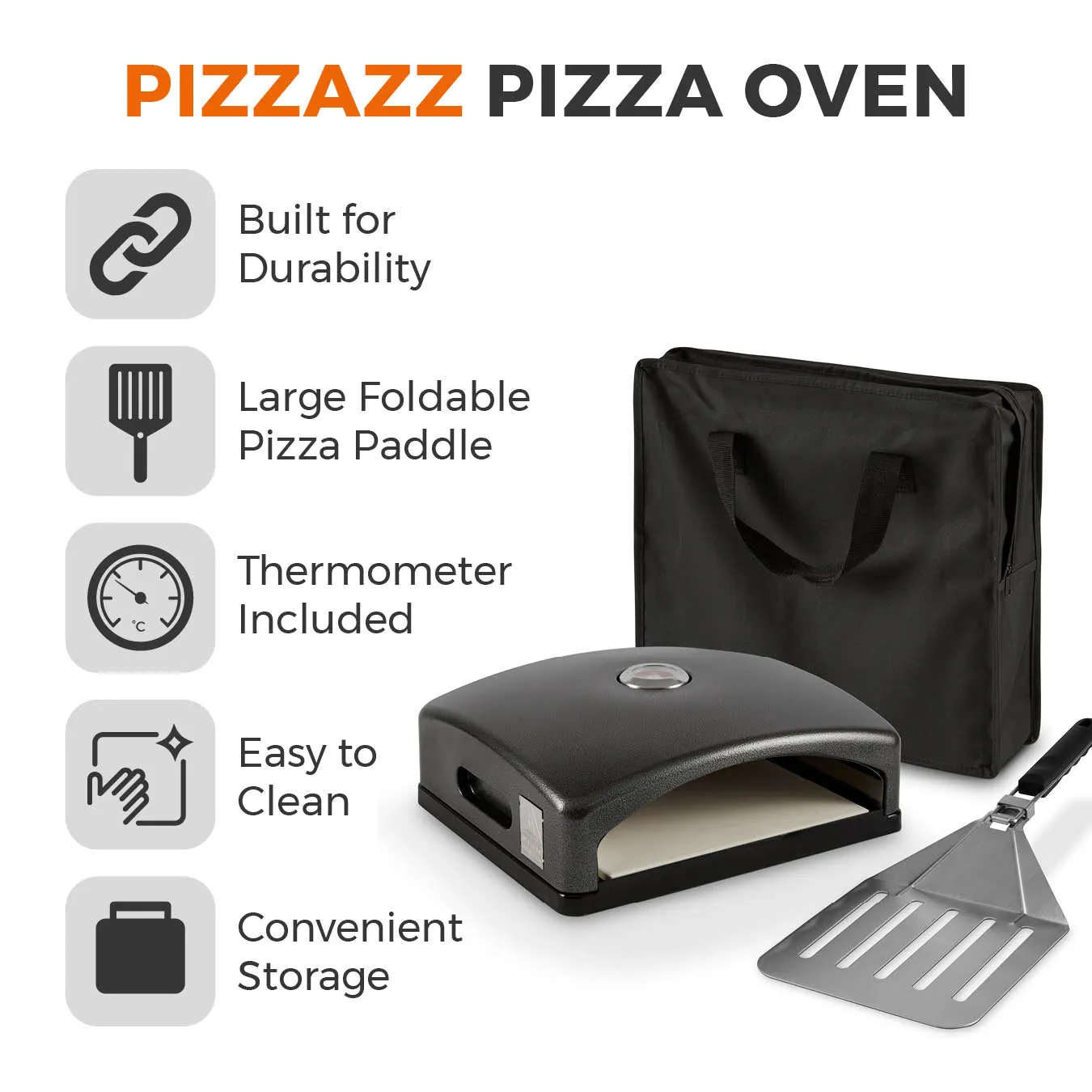 Tower Pizzazz Grill Top Pizza Oven with Paddle   Bag