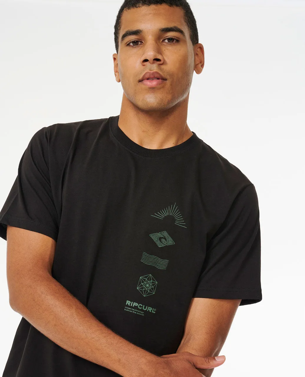 VaporCool Neon Sunset Tee - Black