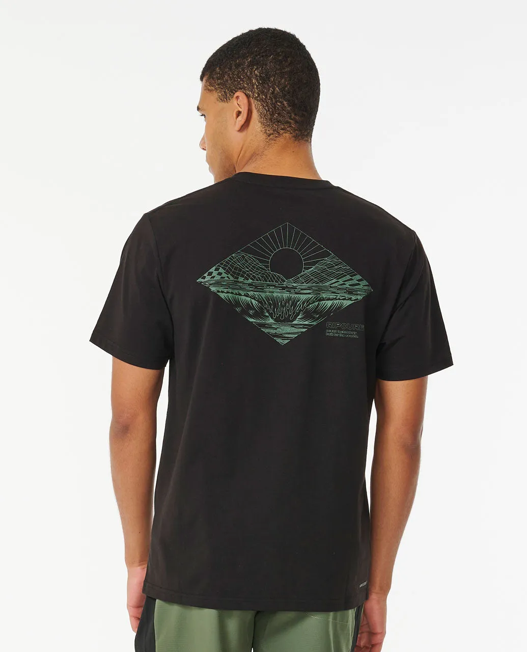 VaporCool Neon Sunset Tee - Black