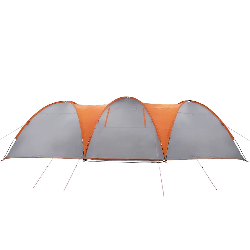 vidaXL Family Tent Dome 8-Person Grey and Orange Waterproof