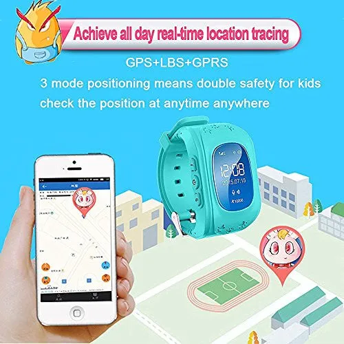 VIGICA Children Smartwatch Kid GPS Tracker Watch SOS Call Passometer Fitness
