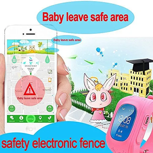 VIGICA Children Smartwatch Kid GPS Tracker Watch SOS Call Passometer Fitness
