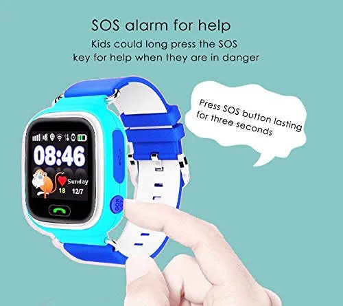 VIGICA Children Smartwatch Kid GPS Tracker Watch SOS Call Passometer Fitness