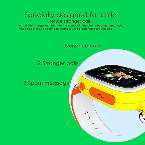 VIGICA Children Smartwatch Kid GPS Tracker Watch SOS Call Passometer Fitness
