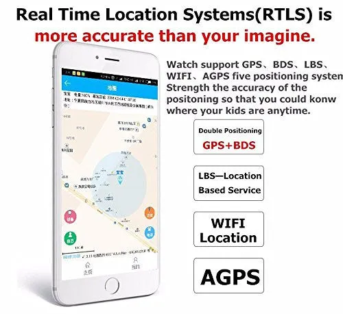 VIGICA Children Smartwatch Kid GPS Tracker Watch SOS Call Passometer Fitness